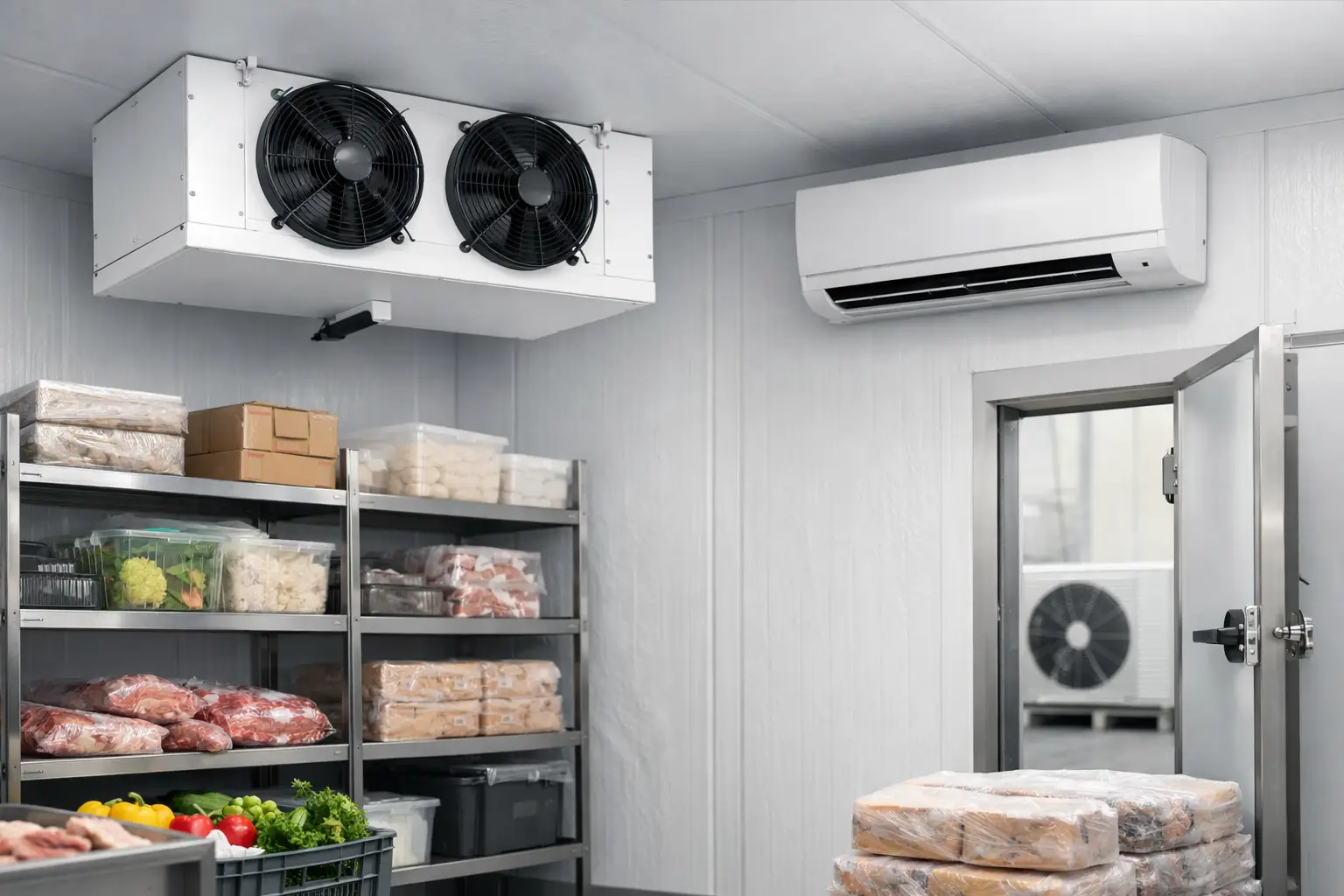 Deckenaggregat versus Splitanlage im Kühlraum Deckenaggregat versus Splitanlage im Kühlraum